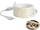 COB LED Stripe Set, LED Streifen Band Lichtschlauch Leiste Kette, Teilmöglichkeit aller 10 cm, 360LEDs pro Meter, IP20 Netzkabel mit Eurostecker (02 Meter, Neutralweiß (4000K), ohne Schalter)