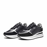 Kappa Damen Geena Low Cut Retrorun | Woman | Size 37 | Black/Grey Silver Sneaker, Schwarz grau Silber, EU