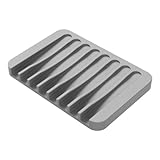 JIADEXIN Grau Seifenschale Silikon - Seifenablage Schmutzabweisend Seifenschale mit Ablauf Rutschfreies Seifenhalter für Badezimmer Dusche Bad Küche ZWaschbecken