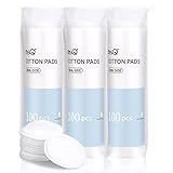 MSQ 100% Reine Wattepads 300pcs Makeup Wattepads Hypoallergen Baumwollwattepads Make up Entferner Pads zum Gesicht,Augen Sauber