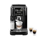 De'Longhi Magnifica Start ECAM220.91.B, Kaffeevollautomat mit LatteCrema-Milchsystem für Automatischen Cappuccino, 5-Direktwahl-Tasten, Soft-Touch-Bedienfeld, x2-Funktion, Schwarz