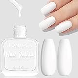 TOMICCA Weiß Nagellack, 15ml Glänzend Schnelltrocknender Langanhaltender, Abziehbar auf Wasserbasis Nagellack für DIY Nail Art Maniküre