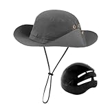 Amagogo Fahrradhelm, Hutförmiger Helm, Sonnenhut, schlagfester Erwachsenenhelm, Surf-Bucket-Hut für Erwachsene, Radfahren, Arbeit, GRAU