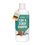 Petsly® Floh & Zeckenmittel für Hunde -500ml - Flohshampoo Hund & Zeckenschutz Hund & Katze, Flohmittel Hund mit Teebaumöl - Sensitives Hundeshampoo, Floh und Zeckenschutz für Hunde