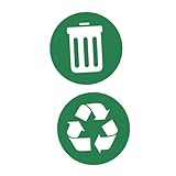 GARVALON 2 Stück Teiliges PVC Mülltonnenaufkleber Selbstklebend Abfalltrennung Recycling Sticker für Mülleimer Abfallklassifizierung Leicht Entfernbar Umweltfreundlich