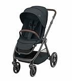 Maxi-Cosi Oxford Baby Kinderwagen, 0–4 Jahre, 0–22 kg, kompakt zusammenklappbar, Geräumiger Sitz, Sanfte Federung, 3 Liegepositionen, 10 kg großen Aufbewahrungskorb, Essential Graphite