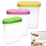 katmerio 3 Stück Vorratsdosen Set, 250ml Gewürzboxen Aufbewahrung, Schüttdosen Transparent mit Klappdeckeln, BPA Frei Kunststoff Vorratsdosen für Küche Gewürze, Salz, Zucker, Pfeffer Verwendet
