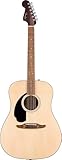 Fender California Standard Redondo™ Akustikgitarre für Linkshänder, Fichtendecke, schwarzes Schlagbrett, Natur