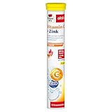 Doppelherz Vitamin C + Zink - für die normale Funktion des Immunsystems und den Zellschutz - vegan - 15 gut auflösende Brausetabletten mit Blutorangen-Granatapfel Geschmack