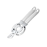 Fackelmann Gläseröffner ARCADALINA, Schraubdeckelöffner mit Funktionsteil aus verchromtem Stahl, Drehverschlussöffner mit ergonomischem Griff (Farbe: Weiß/Silber), Menge: 1 Stück