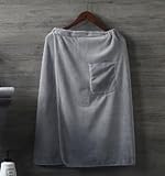 2 Unisex-Saunakilt–SaugfäHig, Schnelltrocknend, Hautfreundlich, Verstellbare Taille，Saunatuch-Geeignet FüR Fitnessstudio, Dusche, Sauna, Spa, Strand-Saunahandtuch Herre Grau 30*140CM+70*140CM