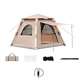 Aufblasbares Luftzelt für 4-8 Personen Camping | Sofortige 60-Sekunden-Einrichtung | Tragbares Zelt in Familiengröße mit Pumpe | Wasserdicht Quick Pitch Outdoor Festival