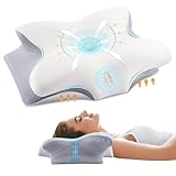 FAIORD Memory Foam Kopfkissen,Ergonomisches Nackenkissen,Stützendes Kissen,Geeignet für Seiten-,Rücken-und Bauchschläfer,Abnehmbare Kissenbezüge,54 x 40 x 11/12cm