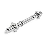 POWER-XTREME KH-G-L Kurzhantelstange 42cm I Dumbbell Handle I Kurzhantel mit Gewinde I 30mm Durchmesser I Kreuzrändelung I Hochglanzverchromt I Sternverschlüsse