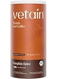 VETAIN Veganes Proteinpulver - Iced-Coffee (Pumpkin Spice) - 20g Protein & 75mg Koffein pro Portion - 600g - Fünf Premium Protein Quellen - Ohne Allergene & Süßungsmittel - produziert in Deutschland