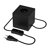 CALEX Tischlampe eckig, E27, Schwarz, Ohne Leuchtmittel