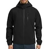 UMIPUBO Regenjacke Herren Wasserdicht Outdoorjacke Mit Kapuze Leicht Atmungsaktiv Dünne Rain Jacket Windbreaker Reflektierend Fahrradjacke Wanderjacke Übergangsjacke Laufjacke(Schwarz,XL)