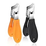 2 Stück Gebogene Nagelknipser Schräge Nagelknipser Abgeschrägter Nagelknipser Mit Breiter Öffnung Und Spritzschutz Zehennagelknipser mit abgewinkeltem Kopf für dicke Nägel Nagelknipser für Männer Frau