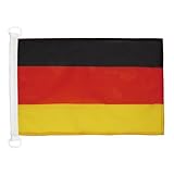 AZ FLAG BOOTFLAGGE Deutschland 45x30cm - DEUTSCHE BOOTSFAHNE 30 x 45 cm Marine flaggen Top Qualität