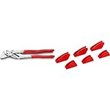 KNIPEX Zangenschlüssel Zange und Schraubenschlüssel in einem Werkzeug (250 mm) 86 03 250 & Schonbacken für 86 XX 250 3 Paar 86 09 250 V01