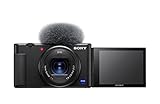 Sony ZV-1 Premium Kompaktkamera (1' Sensor, 24-70mm F1.8-2.8, 4K Video, Augen-Autofokus, neigbares Display, für Fotos und Videos) ohne Ladegerät