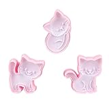 Cartoon Katze Cookie Form Katzen Cookie Stempel Schimmel Cartoon Kätzchen Keks Fondant Schimmel DIY TIERBAKKUME 3PCS