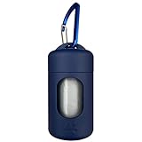Hundekotbeutelspender für die Leine mit Schnappclip, hautfreundliche Textur, Kotbeutelhalter für Spaziergänge und Katzen, Haustierstreubeutel, für den Innen- und Außenbereich (Marineblau, 1 Stück)