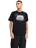 JACK & JONES Herren T-Shirt Jcomap Logo Tee Ss Crew Neck Sn, Schwarz, XL