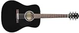 Fender CD-60 Dreadnought V3 DS Akustikgitarre, Walnussgriffbrett, Schwarz, Inklusive kostenloser virtueller Kurse auf Fender Play