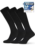 OCERA 3 Paar Bambus Kniestrümpfe (Unisex) für Damen und Herren in verschiedenen Farben - Schwarz 39/42
