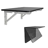 YIQIFLY 80x40 cm Klapptisch Wand, Wandklapptisch Küche, Wandtisch klappbar, Balkontisch klappbar, Schreibtisch Esstisch Laptoptisch (Color : Black, Size : 80x40cm)