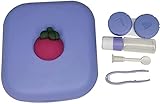 Kontaktlinsenbehälter, farbige Linsen, Einweichbox, Obstgläser, Aufbewahrungsbox, Augenpflege-Behälter, tragbares Reise-Kosmetik-Set – Violett