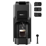 Cecotec Kapselmaschine Freestyle Compact Black. 1350W, Thermoblock-Heizung, Forcearoma-Technologie 20 Bar, 4-in-1 Espresso-Maschine. Geeignet für gemahlenen Kaffee, Dolce Gusto, Nespresso und K-Fee