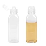 Mozeat Lens 2 Stück Squeeze Flasche mit Kappen 300 ml Ölflaschen Essig Flasche Gewürz-Quetschflaschen Plastik Behälter mit klarer Skala Auslaufsicher Flaschen für Saucen Ketchup Olivenöl