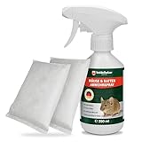 Veddelholzer 250 ml Mäuseabwehr Set mit Duftsäckchen natürliches Mäuse und Rattenabwehrmittel für Innen & Außen, Haus, Garten, Keller effektiv, hochwirksam Mäuse vertreiben ohne Gift und Chemie
