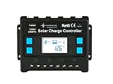 solartronics Laderegler 12V/24V blau 20A 30A 40A 50A 60A Photovoltaik Solarladeregler Solar PV (20A)