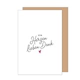 Edition Seidel Premium Glückwunschkarte mit Umschlag. Dankeskarte Grußkarte Danke Danksagung Dankeschön Mann Frau Freund Freundin Herz (D153 SW025)