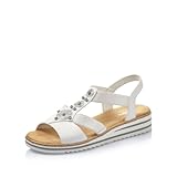 Rieker Damen Riemchensandalen V0687, Frauen Sandalen,Freizeitschuhe,offene Schuhe,Strandschuhe,Sandaletten,Sommersandalen,Weiss (80),41 EU / 7.5 UK