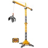 Dickie Toys - RC Titan Crane (150 cm) - Ferngesteuerter Spielzeug-Kran mit 360°-Drehung und interaktivem Zubehör, Spielkran mit Fernbedienung und Licht für Kinder ab 3 Jahre, inkl. Batterien