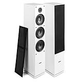 Fenton SHF80W HiFi-Lautsprecher 500 Watt - stylisches 3-Wege-High-End-Lautsprecherset - 3 Tieftöner und Hochtöner - Musik, Filme und Spiele - Weiß