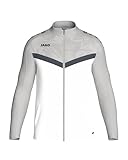 JAKO ICONIC Unisex Polyesterjacke Gr. XL Weiß/Soft Grey/Anthra Light - Atmungsaktive Trainingsjacke Herren und Damen im modernen Design, 100% recyceltes Polyester