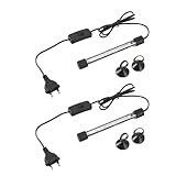 GERUI 2pcs 17 cm doppelreihige LED-Aquarienleuchten, Tauchleuchten, Farbwechselleuchten, dreifarbig einstellbare Wasserpflanzenleuchten