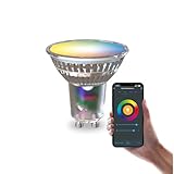 CALEX Smart GU10 LED Lampe RGB, WLAN Lampe mit Alexa SprachSteuerungg, 5W Wifi LED Leuchtmittel mit Dimmbar Warmweiß und 16 Millionen Farben