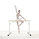 Cannons UK Freistehende, tragbare Ballett-/Stretchstange, 1,1 m Länge, 85–105 cm höhenverstellbar, rutschfeste Füße (Ballettstange)