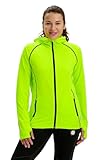 time to run Thermo-Laufjacke für Damen mit Frontreißverschluss Tasches und Kapuze XXL Limonengrün