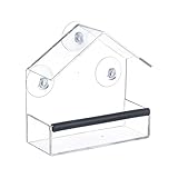 Teksome Fenster-Vogelfutterhaus Zur Vogelbeobachtung | Markierungsfreie Selbsthaftende Saugnapfhalterung,Stabiler Acryl-Vogelhaus Für Garten, Balkon Und Terrasse Zur Beobachtung Von Kolibris, Finken