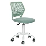 FurnitureR Bunte Schreibtischstuhl, Modernes verstellbares Design Computer Sitz, Swivel Armless Stuhl, Kinderzimmer, Home Office Task Chair, Morandi Stoff Aqua