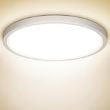 NIBSHOOM LED Deckenleuchte, 18W 1800LM Superschlanke Deckenlampe 4000K IP44 Wasserfest für Wohnzimmer Badezimmer Schlafzimmer Küche Flur Balkon, Rund und Flach Modern Led Lampen Ø220*H24mm, Warmweiß