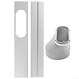 Tragbares Klimaanlagen-Entlüftungs-Set, 15 cm Anschluss, 55 cm Schallwand, einfache Installation für Fensterdichtung, bewegliche Kühllösung, Adapter-Set für Zuhause, Büro, Wohnwagen, flexibles