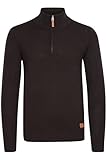 Blend BHRobin Herren Strickpullover Troyer Feinstrick Pullover mit Troyerkragen Rippbündchen Baumwollmischung Regular fit, Größe:XL, Farbe:Black (70155)